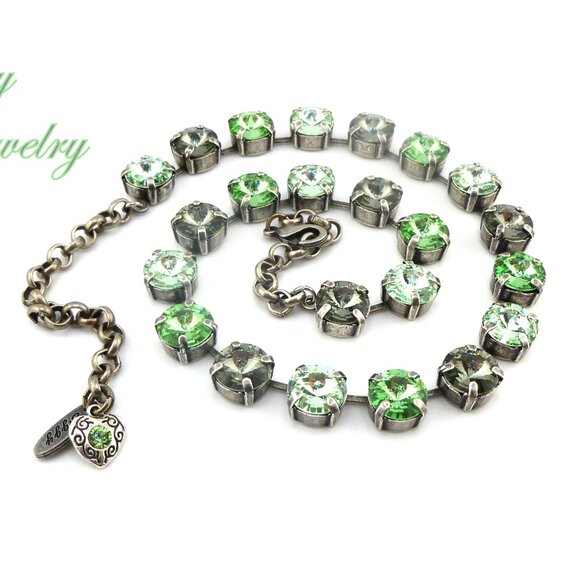 AMAZON FOREST Tennis Necklace Made with Genuine Austrian Crystal - Picture 4 of 6